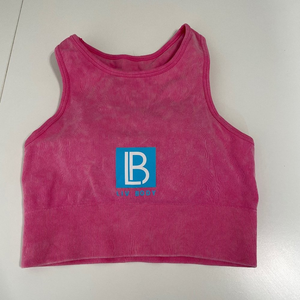 Mono B Liv Body Pullover Crop Mesh Open Sports Bra Top